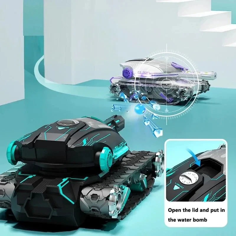 2.4G Remote Control Tank Water Bomb Car Tracked Battle Tank Car Two Controls For Kids - Image 7