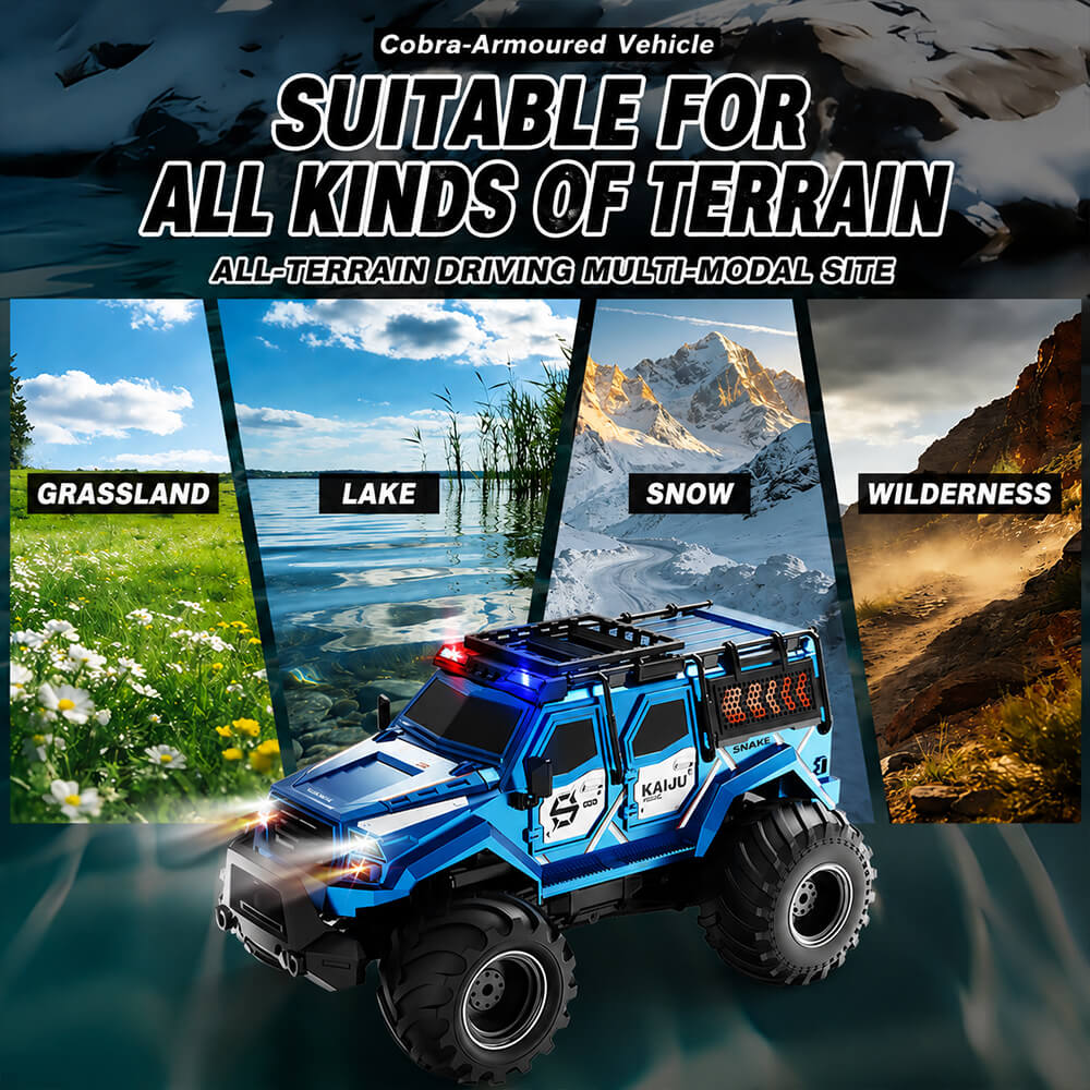 2.4GHz Amphibious RC Car Transformable RC Off-Road Vehicle with 360° Rotation and Water Spray Function - Image 10