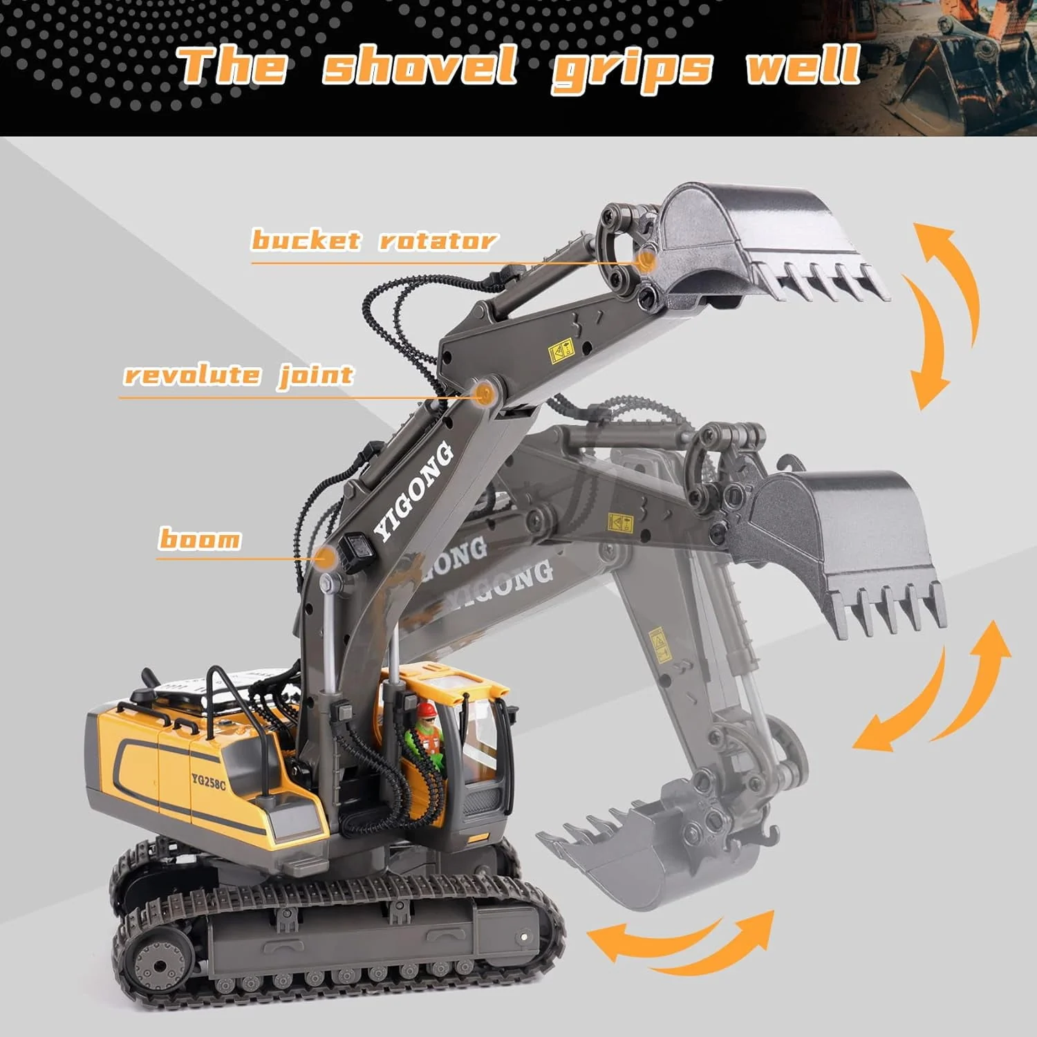 2.4Ghz RC Engineering Car 11CH/9CH Alloy Remote Control Excavator Dump Trucks Bulldozer - Image 6