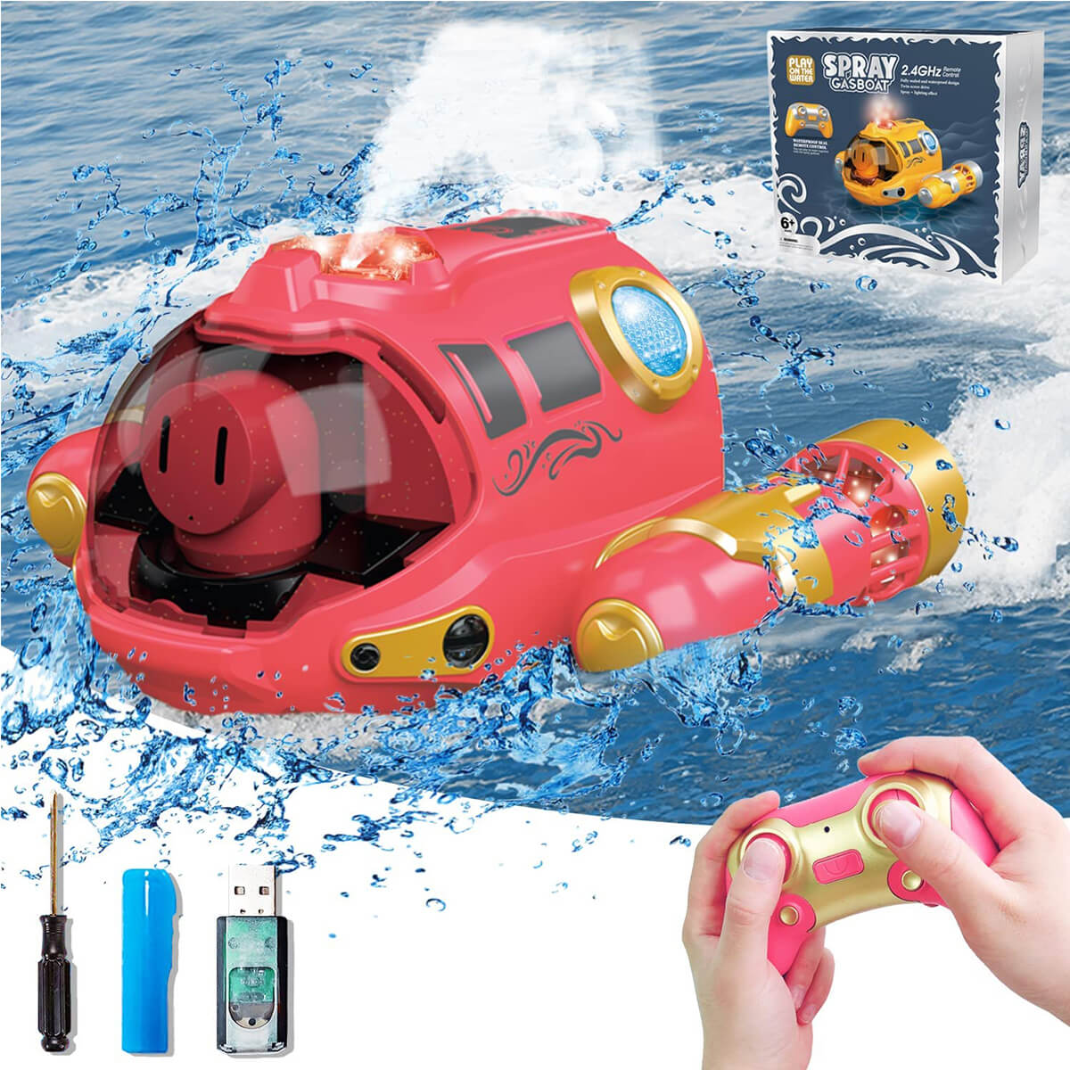 2.4GHz Remote Control Boat Spray Boat Twin Propeller Speedboat Waterproof Boat - Image 10