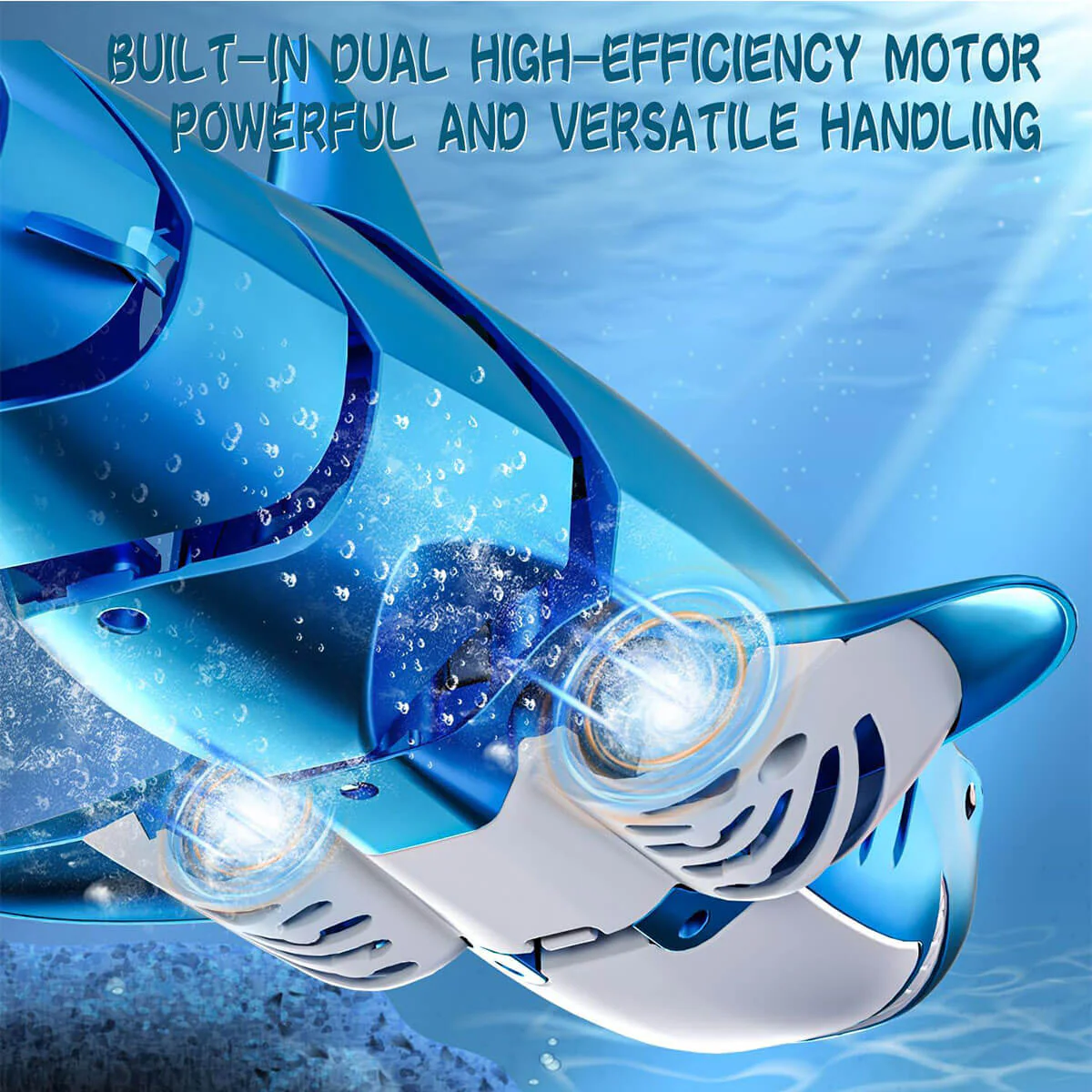 2.4Ghz Remote Control Shark 360° Rotation Electric RC Shark Toys with Light & Spray Water for Kids - Image 4