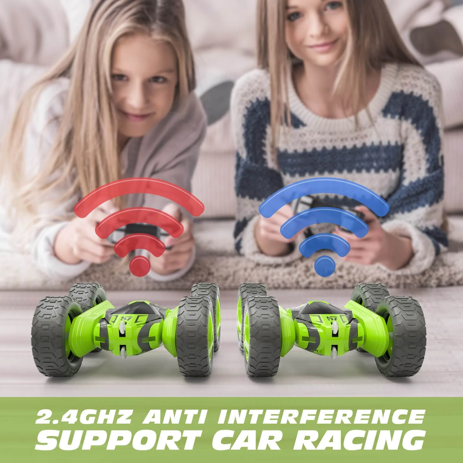 Kid RC Drift Cars 2.4G Remote Control Car Double Side 360 degrees Stunt Racing Car - Image 5