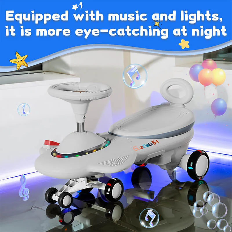 2 in 1 Electric Wiggle Car 6V 360° Swing Ride on Car Dual Motor Car with Music Light For Kids - Image 4