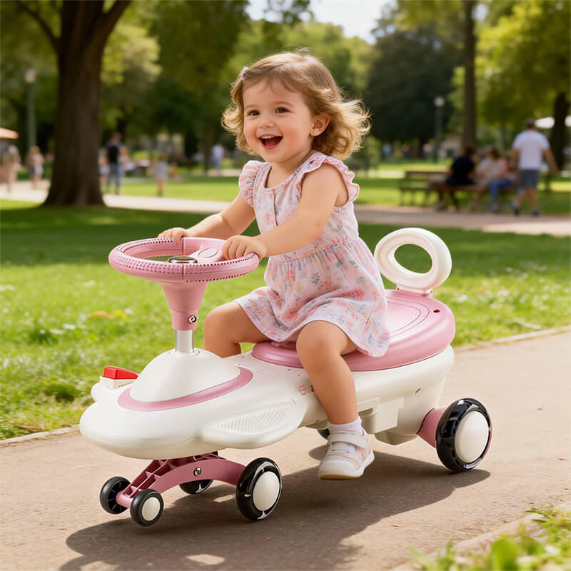 2 in 1 Electric Wiggle Car 6V 360° Swing Ride on Car Dual Motor Car with Music Light For Kids - Image 9