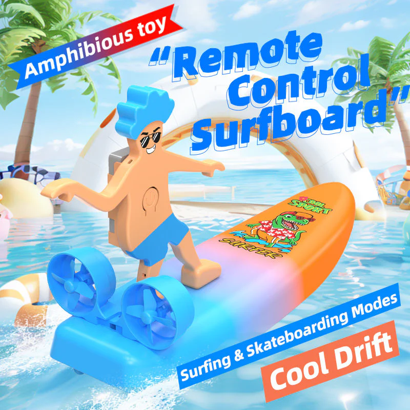 2-IN-1 Remote Control Boat 2.4G RC Surfer Water Surfboard Land Drift Scooter Toys - Image 3
