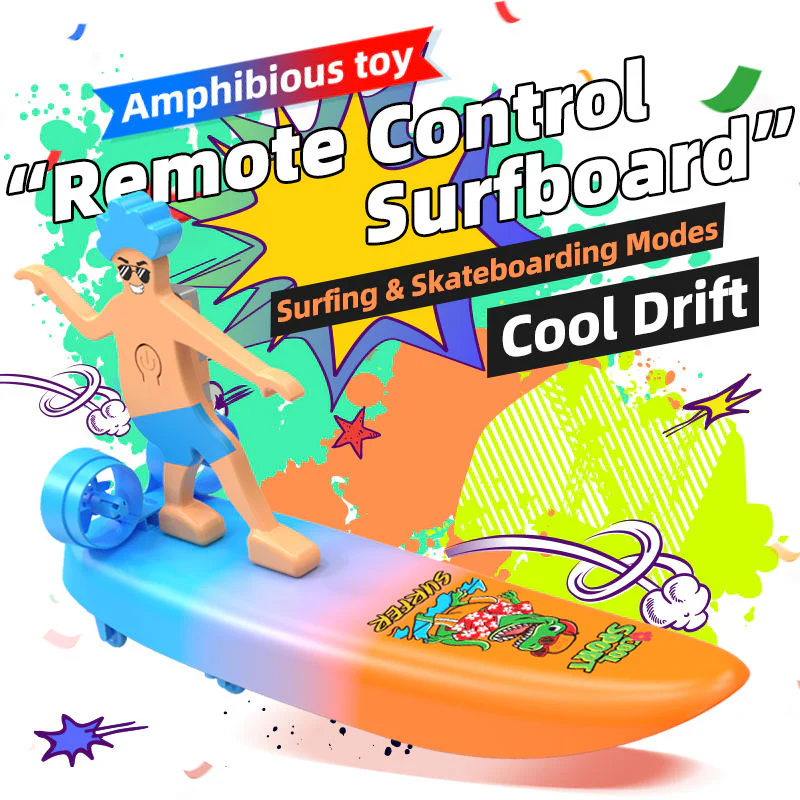 2-IN-1 Remote Control Boat 2.4G RC Surfer Water Surfboard Land Drift Scooter Toys - Image 5