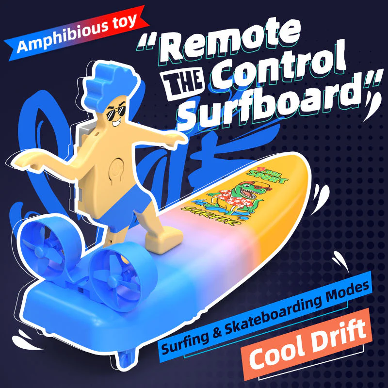 2-IN-1 Remote Control Boat 2.4G RC Surfer Water Surfboard Land Drift Scooter Toys - Image 6