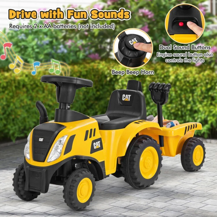 2 in 1 Ride on Tractor with Shovel and Detachable Trailer Ride on Toy for Kids - Image 3