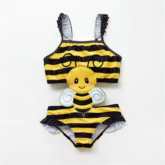 2019 Girls Cute Swimwear Bikini Ruffles One Pieces Swimwear 12M-8T