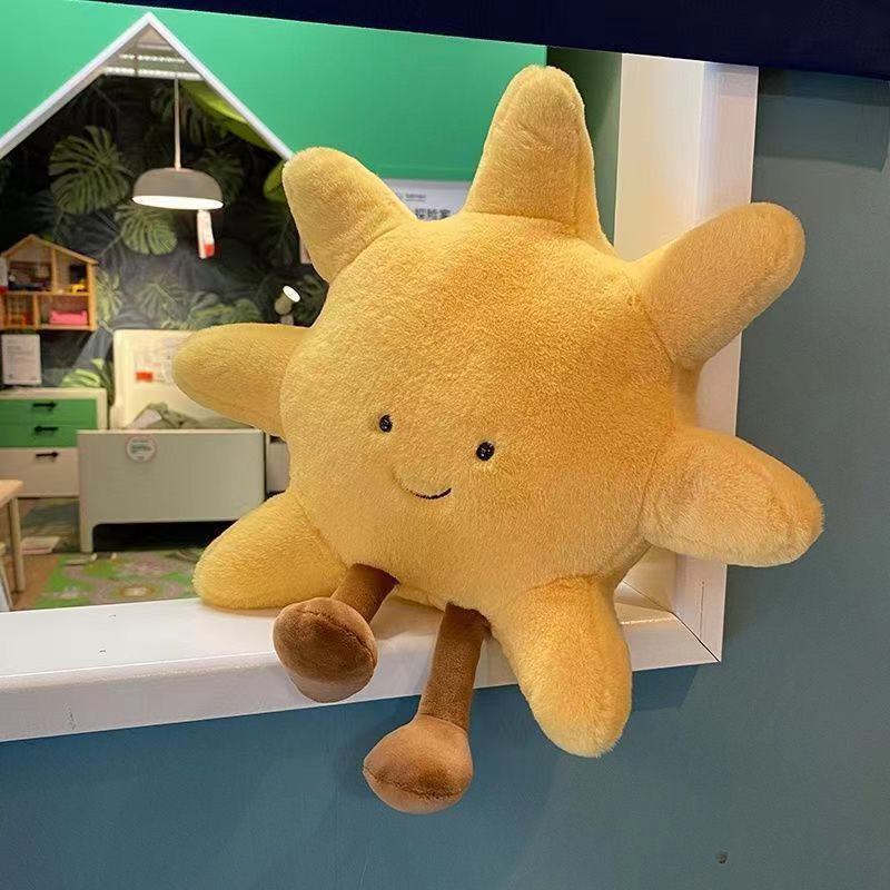 23.6inch Soft Plush Toys Sun Moon Shaped Pillows Sleeping Dolls Home Decoration - Image 5