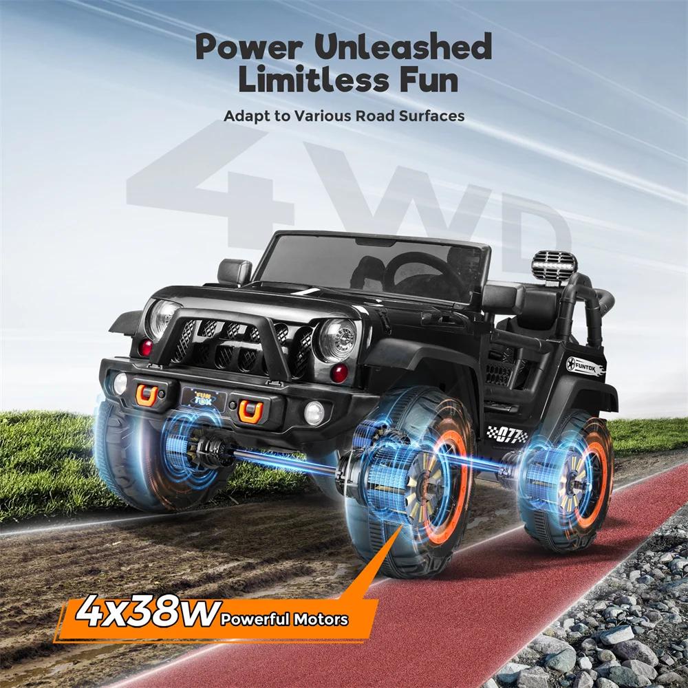 24V 2-Seater Kids Ride-On Truck Electric Toy Car with Remote Control Music LED Lights for Ages 3-8 - Image 4