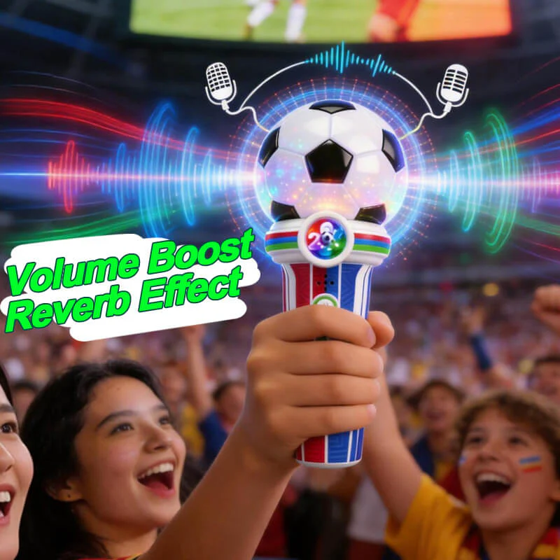 2pcs Fan Cheering Soccer Megaphone Portable Handheld Speaker Voice Amplifier with Recording and LED Lights - Image 6