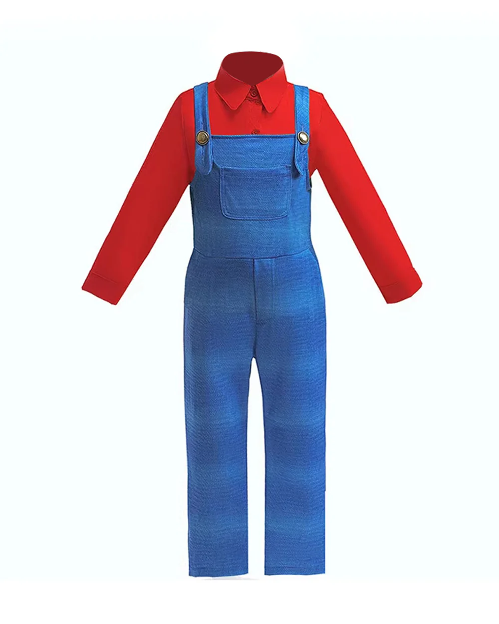 5pcs Super Plumber Brother Costume Shirt Overalls Hat Gloves and Beard Set for Themed Party - Image 3