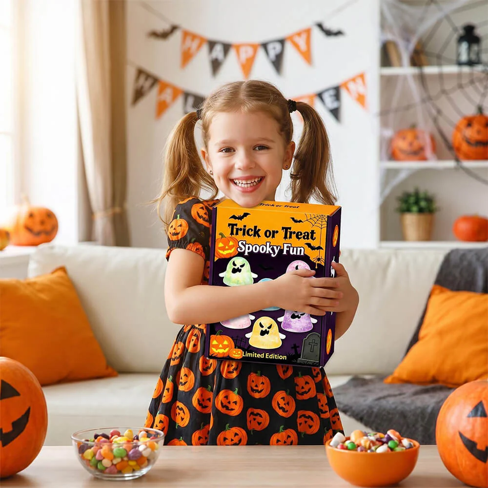 3.15'' Halloween Squishies Glitter Ghost Squishy Toy Relief Squeeze Toys For Kids and Adults - Image 7