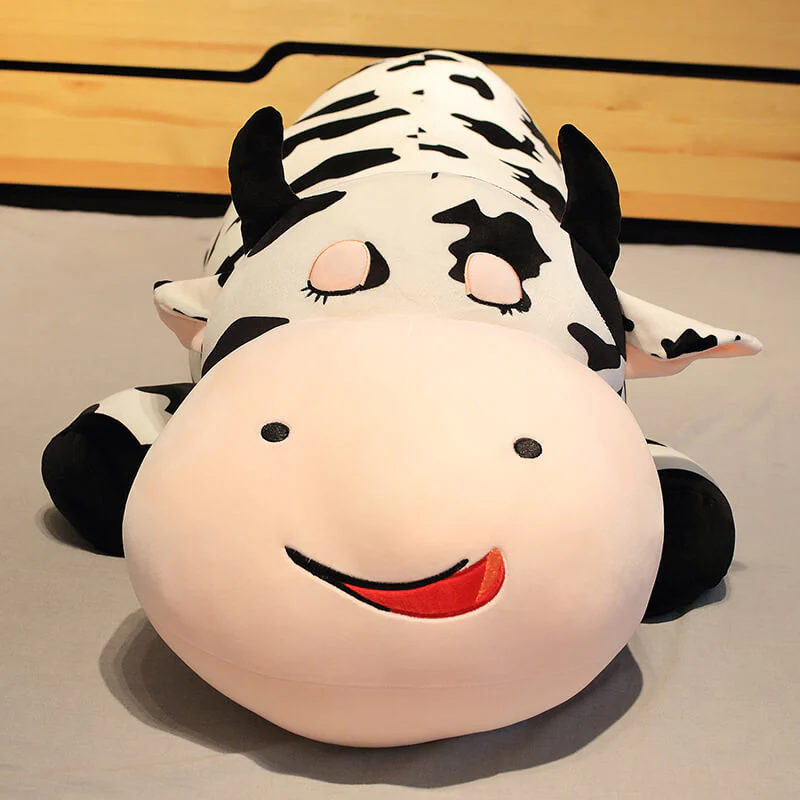 32"/39"/47" Large Lying Cow Soft Throw Pillow Plush Stuffed Animal Toy Sleep Pillow for Children's Gift - Image 3