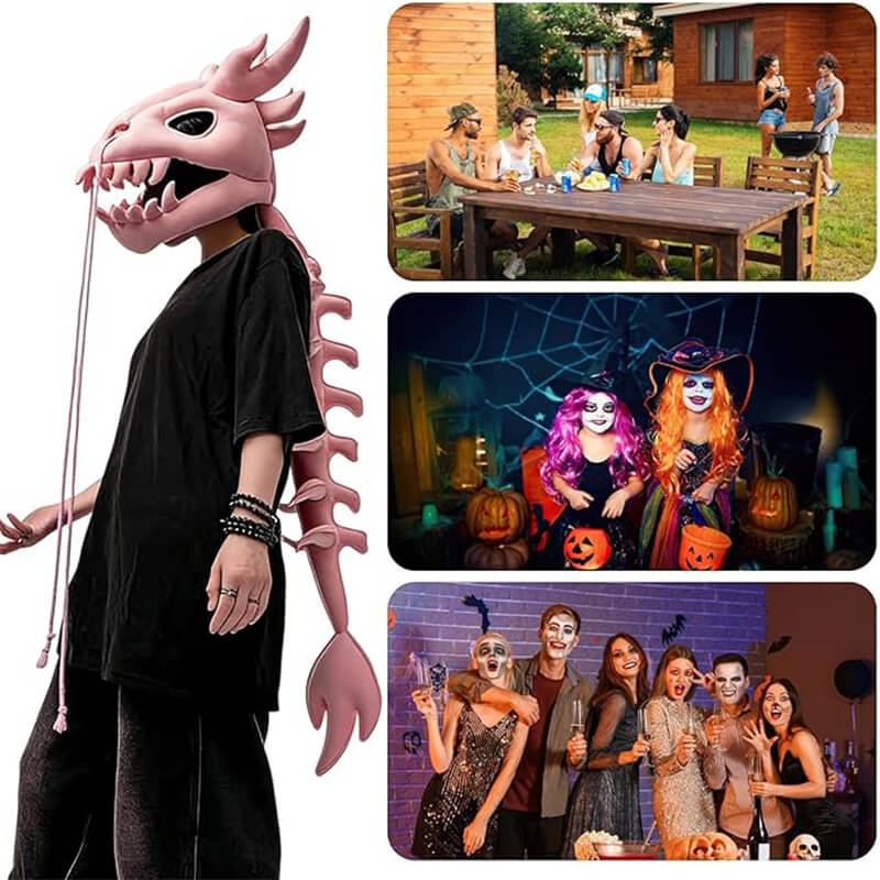 3D Dino Plush Skeleton Headpiece & Spine Realistic Dino Cosplay For Kids and Adults - Image 6