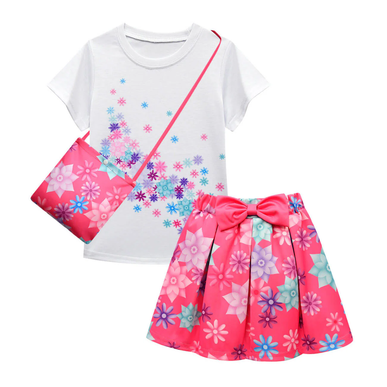 Girls Isabela T-shirt and Skirt with Bag 3PCS Isabela Madrigal Daily Cosplay Costumes - Image 3