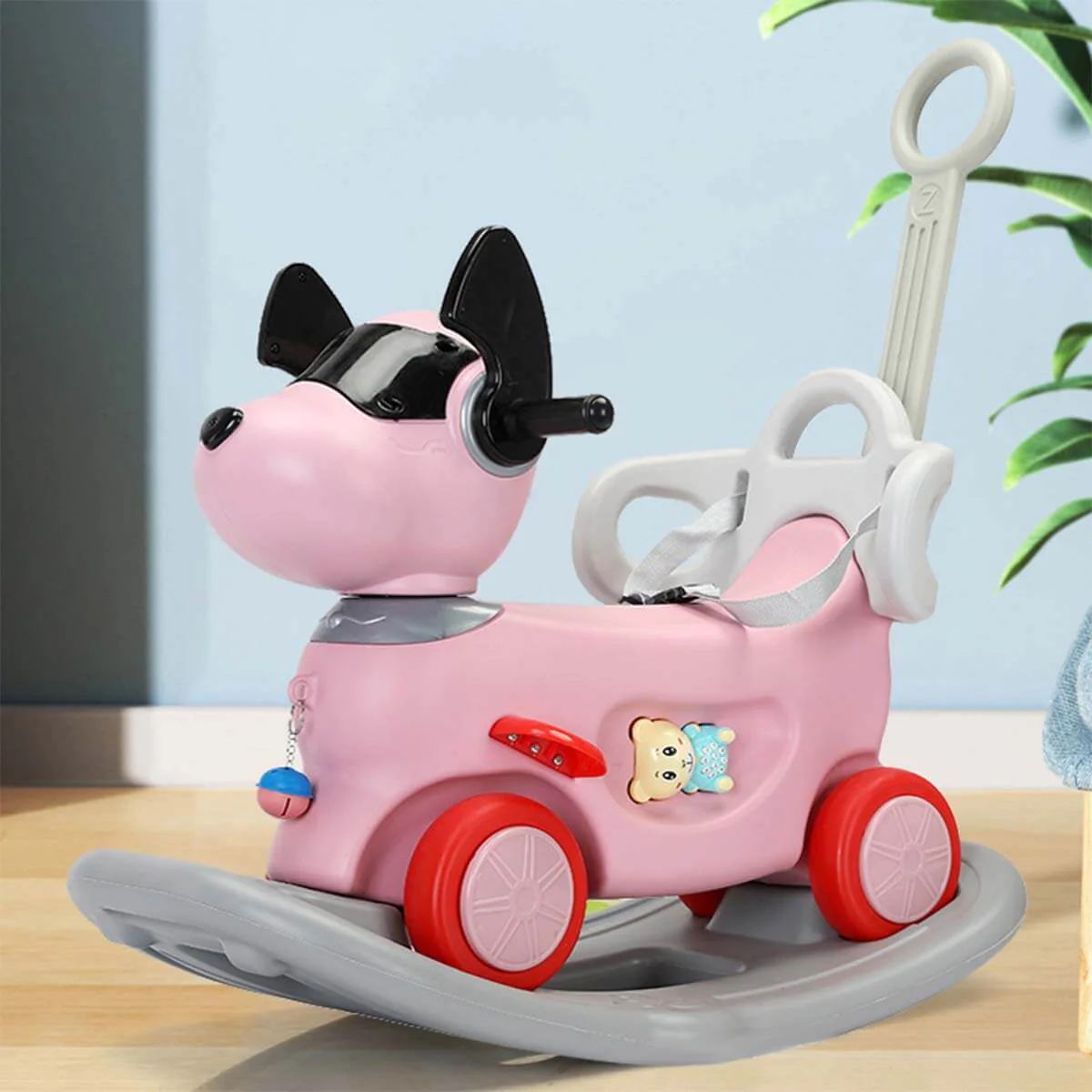 4-in-1 Rocking Horse Baby Dog Push Car With Detachable Balance Board - Image 3