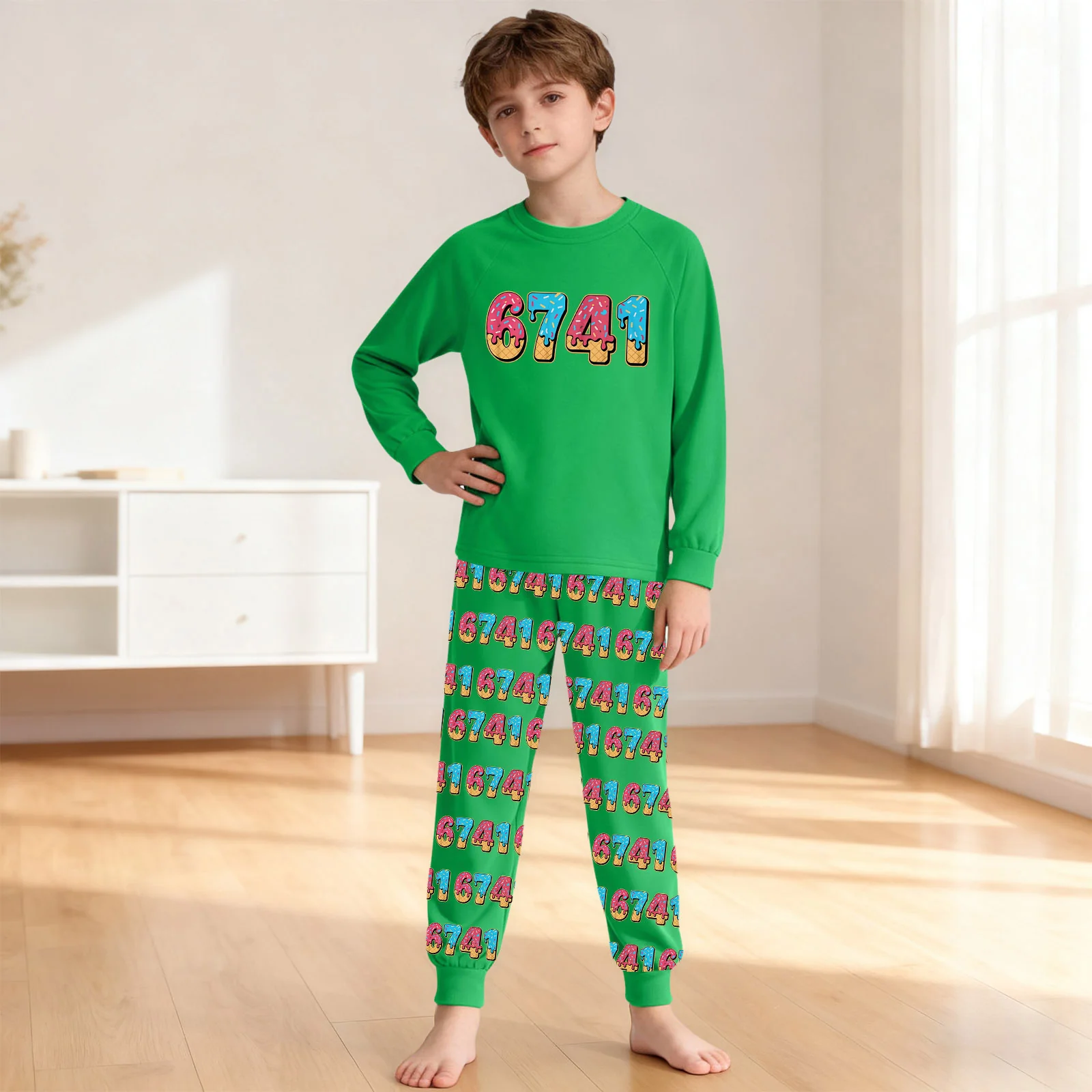 41 67 in Steal A Brainrot Pajamas 41 Meme Matching Loungewear Set Comfortable Sleepwear 2-piece Set - Image 3