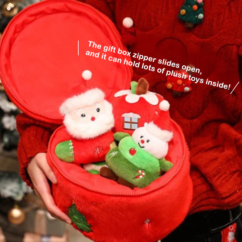 4pcs Christmas Plush Toy Xmas Santa Snowman Tree Apple with Storage Box Christmas Hanging Decorations - Image 10