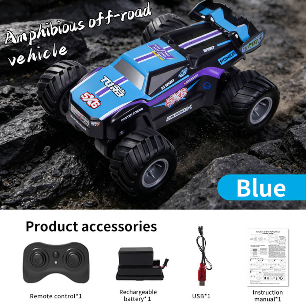 4WD Amphibious RC Car 2.4GHz Waterproof RC Off- road Truck with 360° Rotation for Land & Water - Image 11
