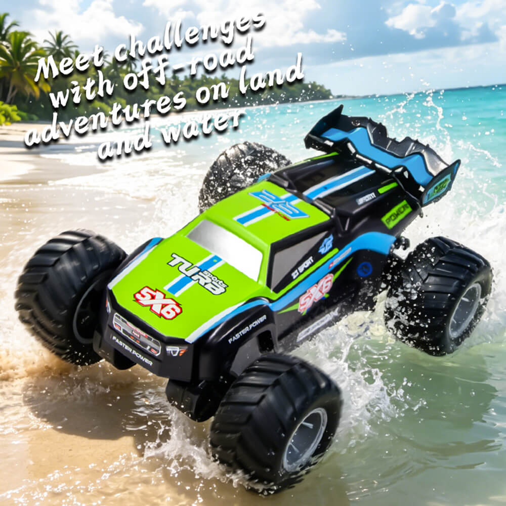 4WD Amphibious RC Car 2.4GHz Waterproof RC Off- road Truck with 360° Rotation for Land & Water - Image 2