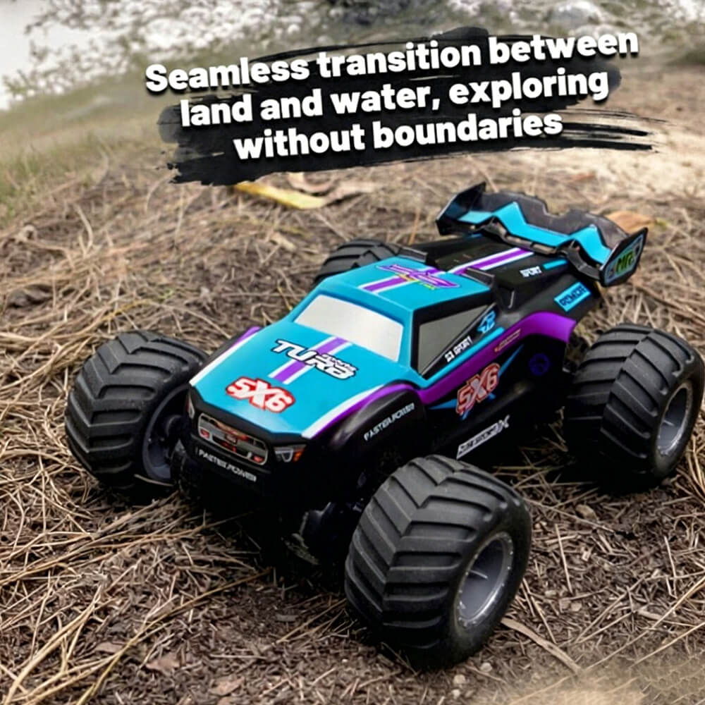 4WD Amphibious RC Car 2.4GHz Waterproof RC Off- road Truck with 360° Rotation for Land & Water - Image 5