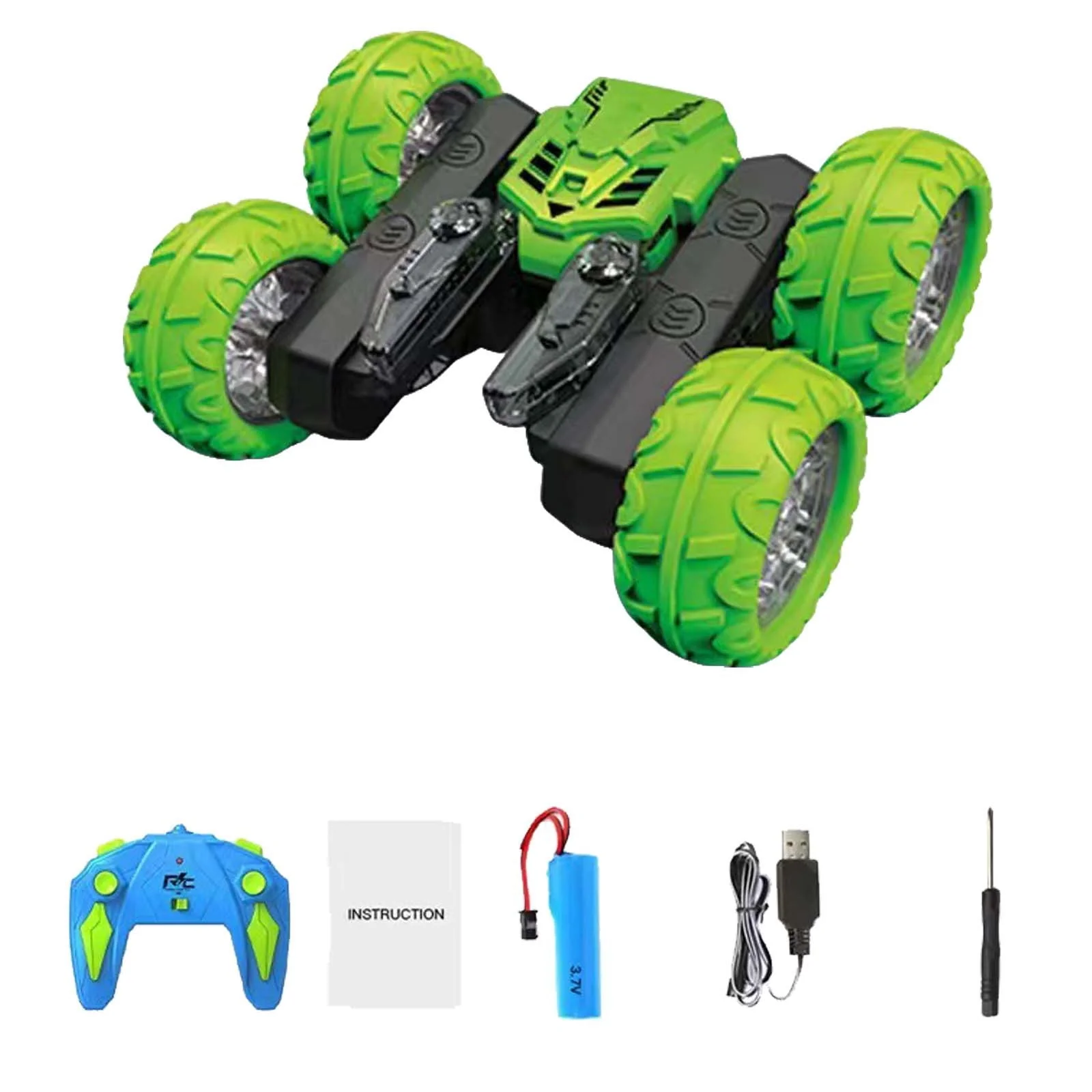 4WD RC Stunt Car 360° Rotating Car Double-sided Stunt Vehicles Cool LED Light - Image 2