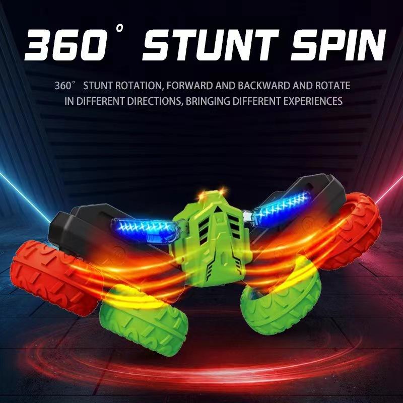 4WD RC Stunt Car 360° Rotating Car Double-sided Stunt Vehicles Cool LED Light - Image 3