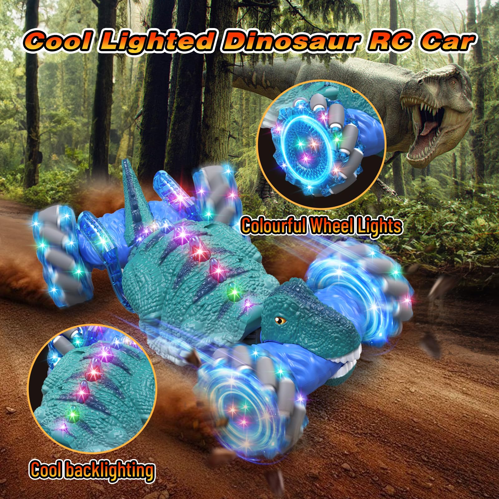 4WD RC Twist Car Dino 360° Stunt Car Dual Control Electric Climbing Car - Image 6