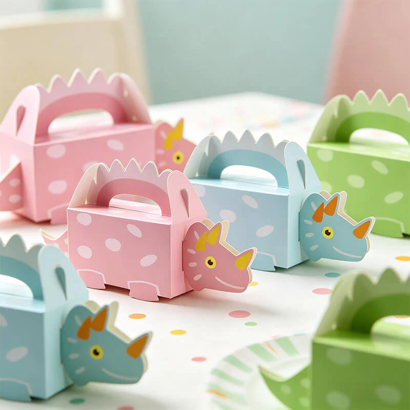 50pcs 3D Dino Candy Boxes with Handle Cute Dino Party Favor Boxes for Kids Birthday, Baby Shower - Image 4