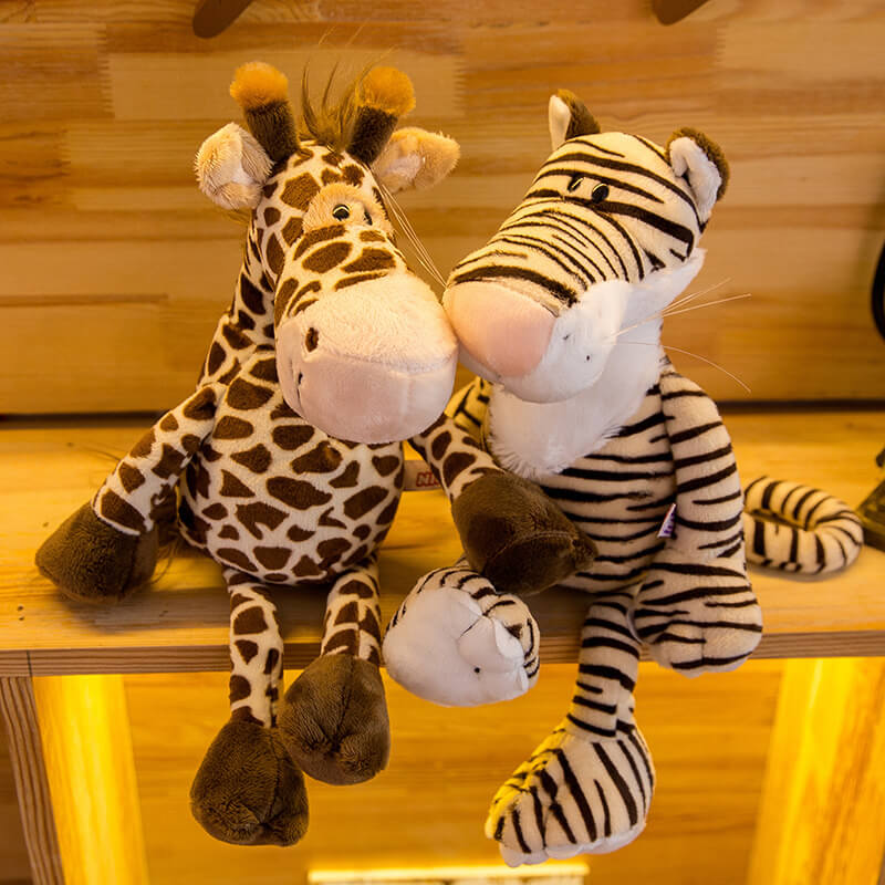 5pcs/lot Cute Plush Animal Jungle Animal Stuffed Lion Elephant Giraffe Monkey Zebra Doll Toys 10inch/25cm - Image 8