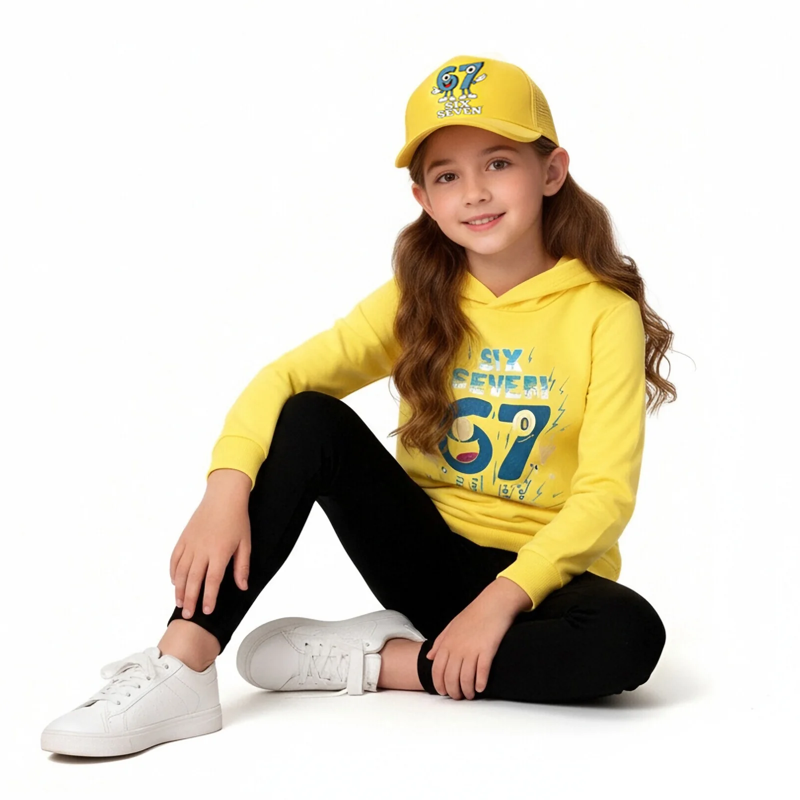 Six-Seven in Steal A Brainrot Costume Hooded Sweatshirt and Cap Trendy Outfit 67 Meme Hoodie for Boys Girls - Image 7
