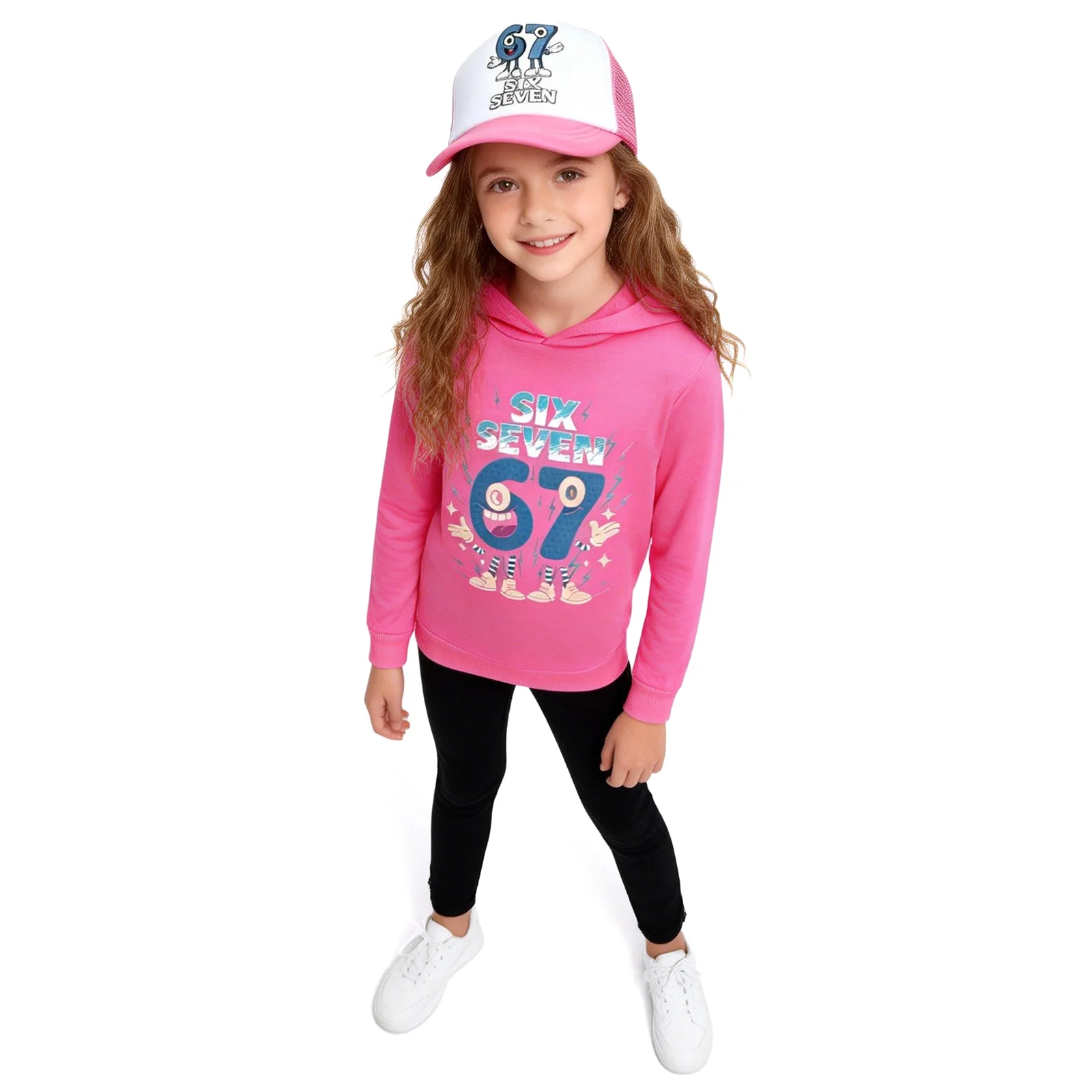 Six-Seven in Steal A Brainrot Costume Hooded Sweatshirt and Cap Trendy Outfit 67 Meme Hoodie for Boys Girls - Image 9