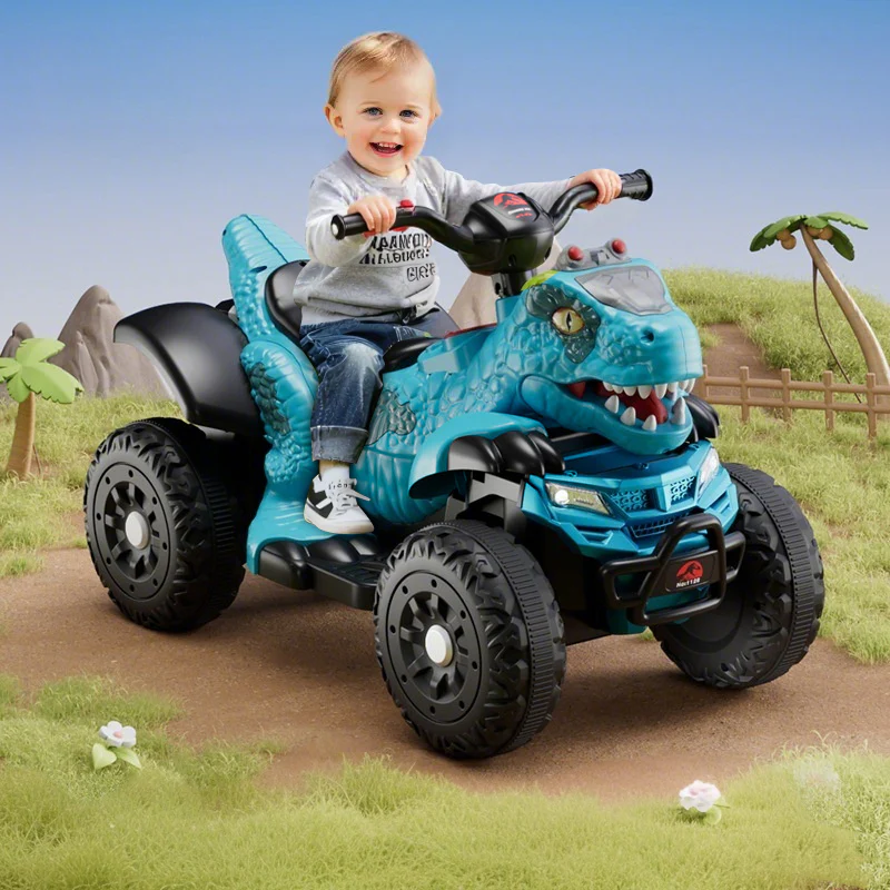 Kids Ride-on Dinosaur ATV Safe Electric Dinosaur Car Interactive with Sounds and Lights - Image 11