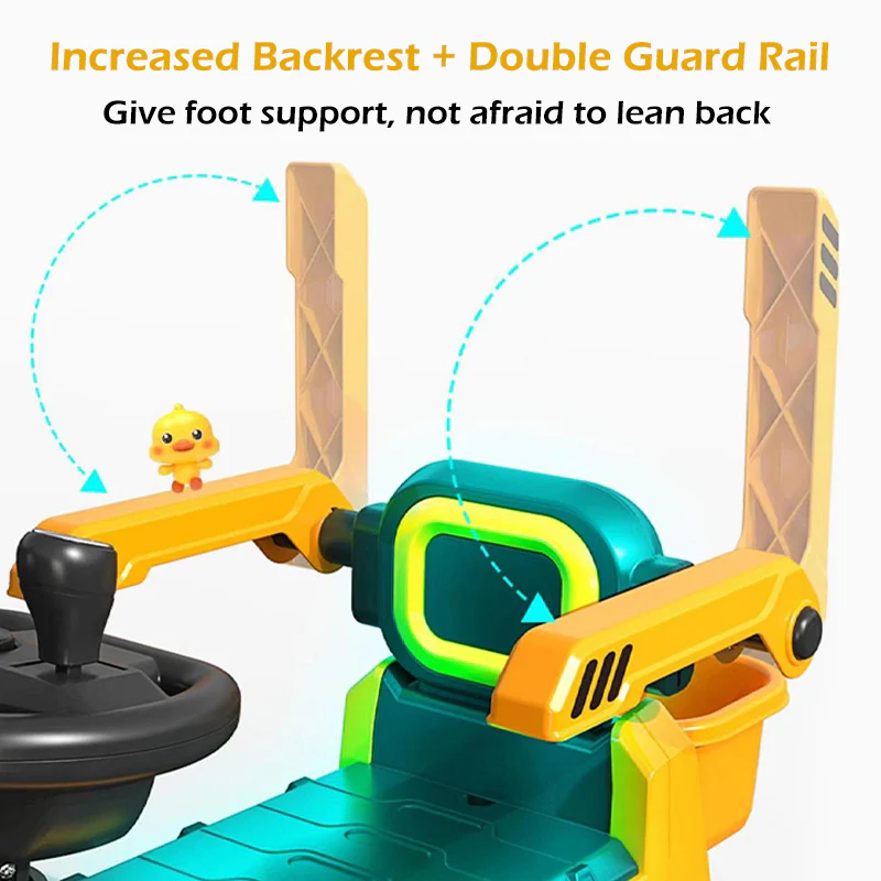 6V Electric Excavator Toddler Ride-On Toy Safe Belt Car Battery Powered with Parent Push Handle - Image 6