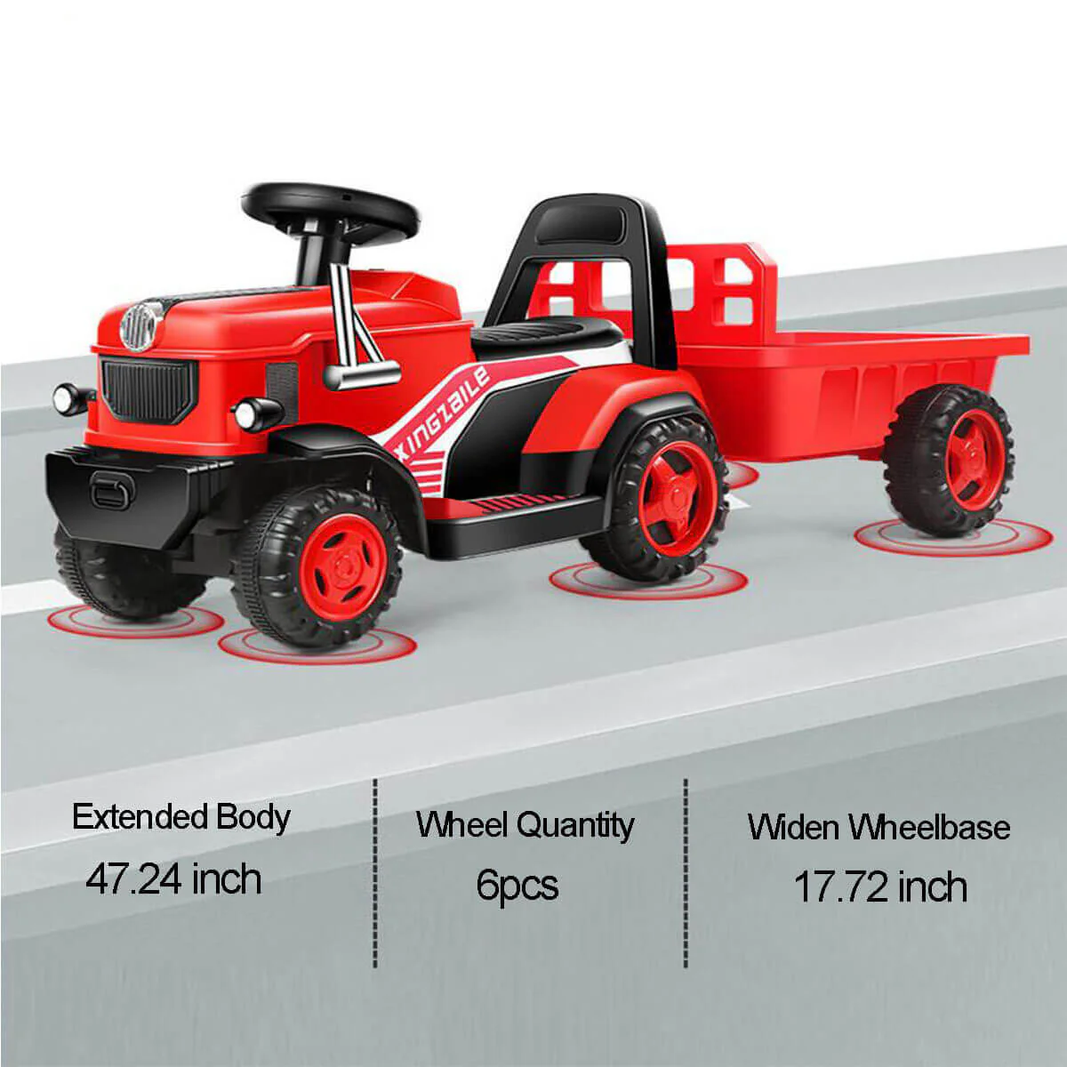 6V Electric Kids Ride On Tractor with Wagon Battery Powered Ride On Car For Boys & Girls - Image 7