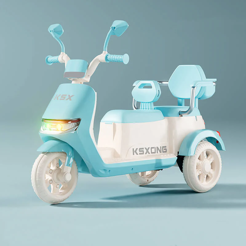 6V Electric Motorcycle Kids Ride on Car Dual Drive Bluetooth Motorcycle with Two Seats - Image 3