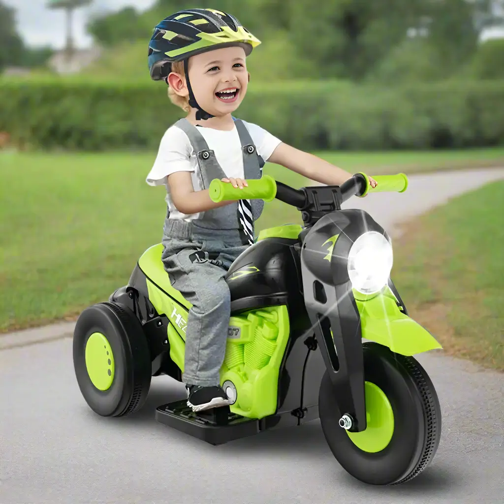 6V Electric Ride-On Bubble Motorcycle for Kids 3-Wheeled Electric Bike with Big Headlight & Music - Image 2