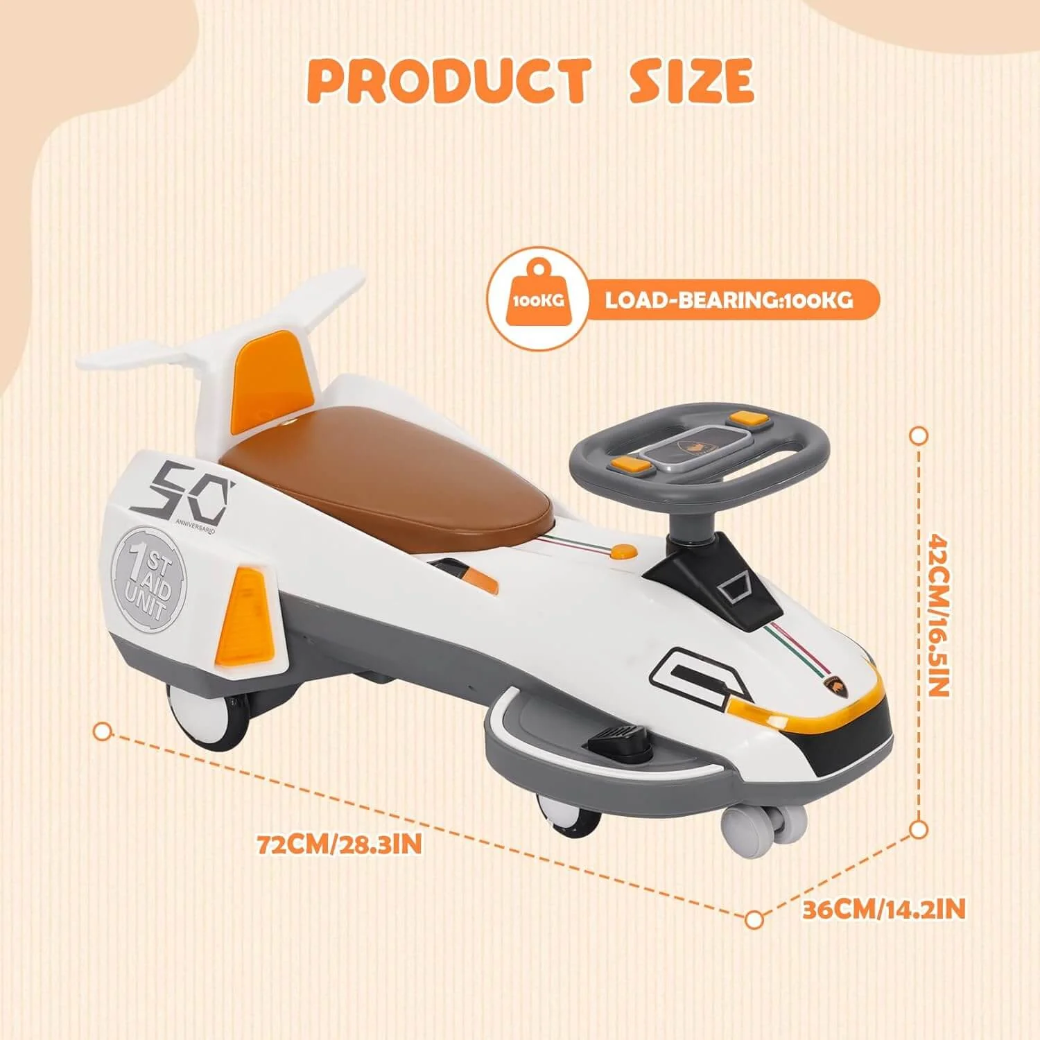 6V Electric Wiggle Car Double Anti-tipping Spray Car with Helmet Protective Gear For Kids - Image 10