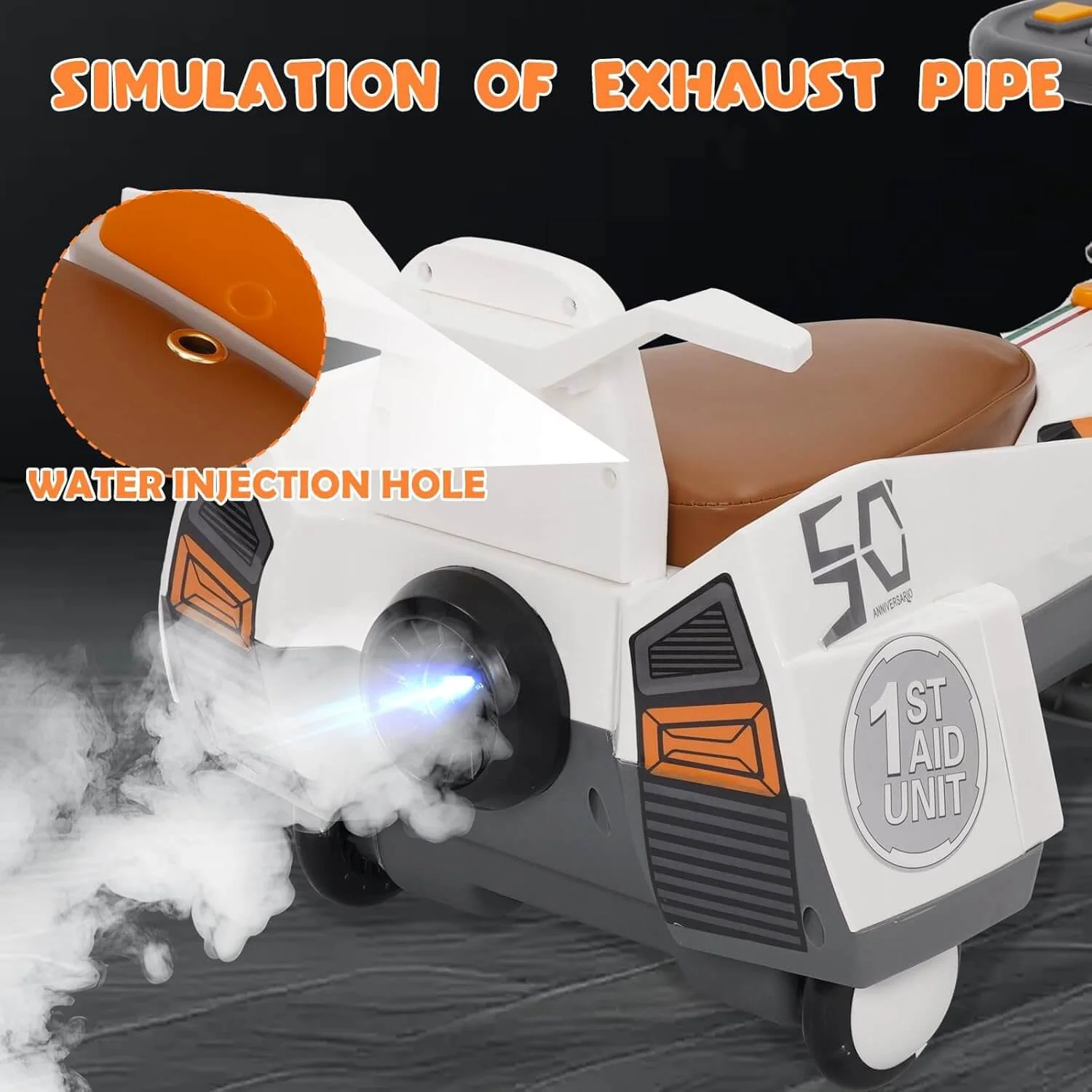 6V Electric Wiggle Car Double Anti-tipping Spray Car with Helmet Protective Gear For Kids - Image 6
