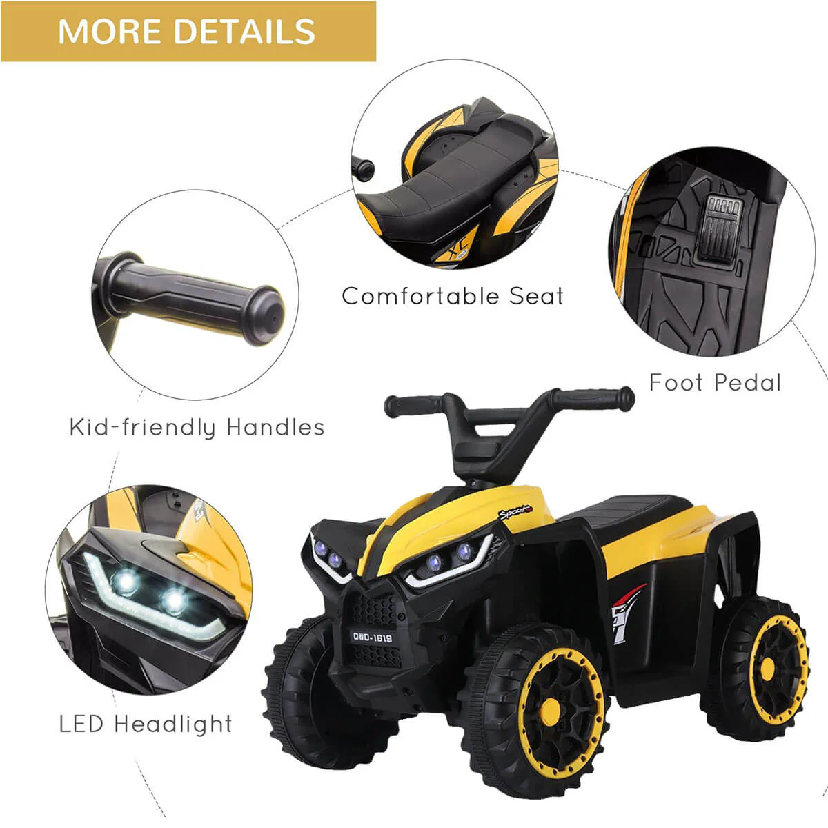 6V Kids ATV Dual Motors 4 Wheeler Off-Road Electric ATV Ride on Car wih Light Music For Boys & Girls - Image 10