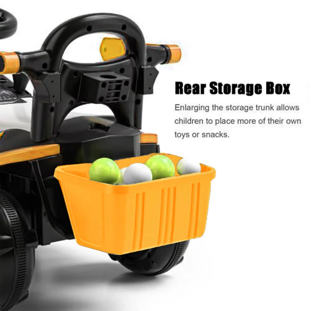 6V Kids Electric Excavator Ride-On Car Toys With Removable Push Handle & Light Music For Girls & Boys - Image 9