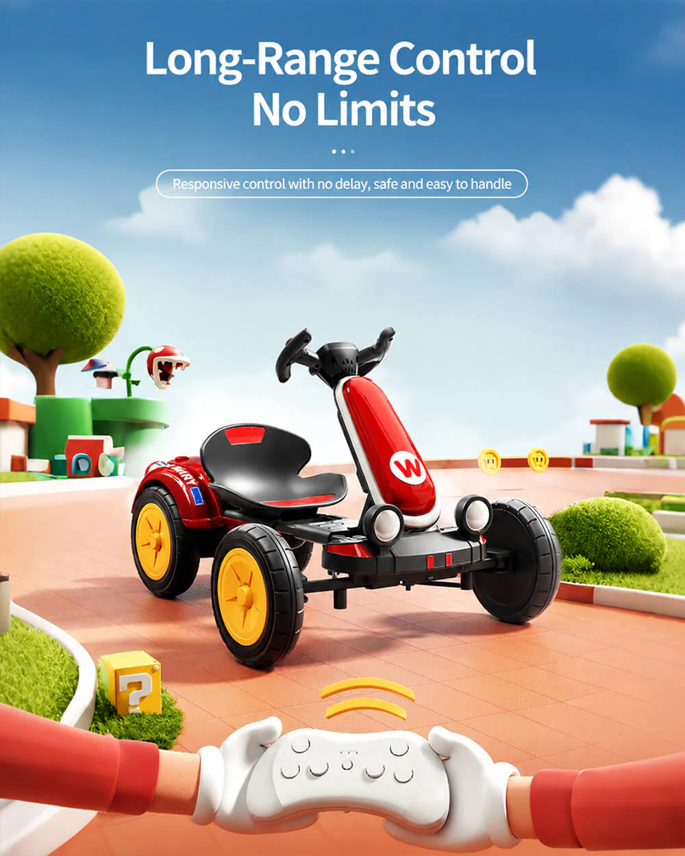 6V Kids Electric Go-Kart with Remote Control and Adjustable Seat Foldable Ride-On Car For Outdoor - Image 9