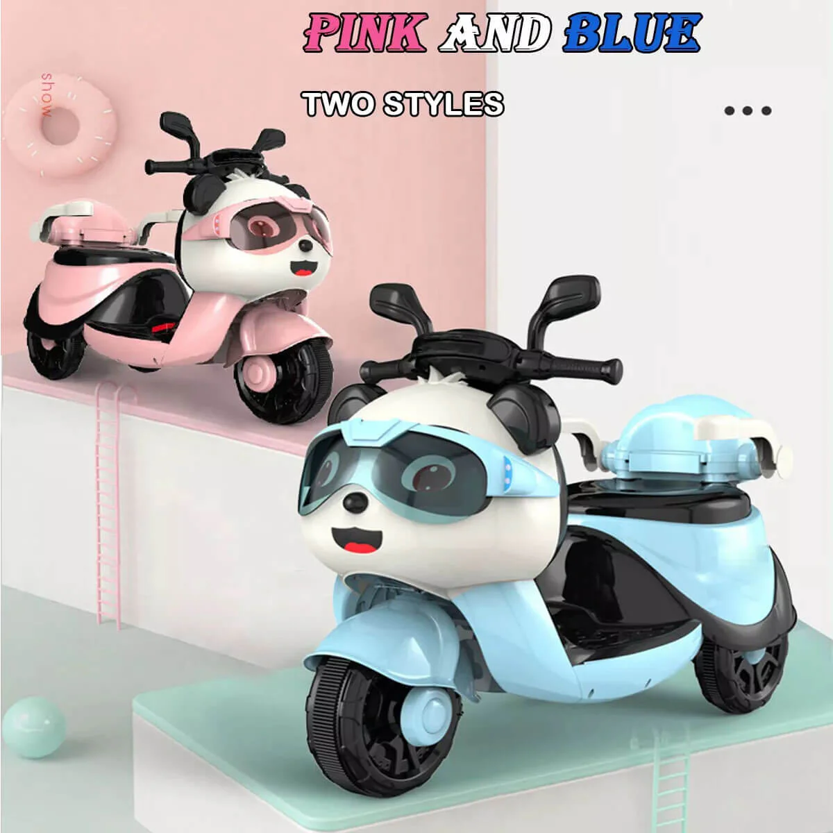 6V Kids Electric Motorcycle 3 Wheels Cartoon Car Ride On Toys with Lights & Music - Image 5