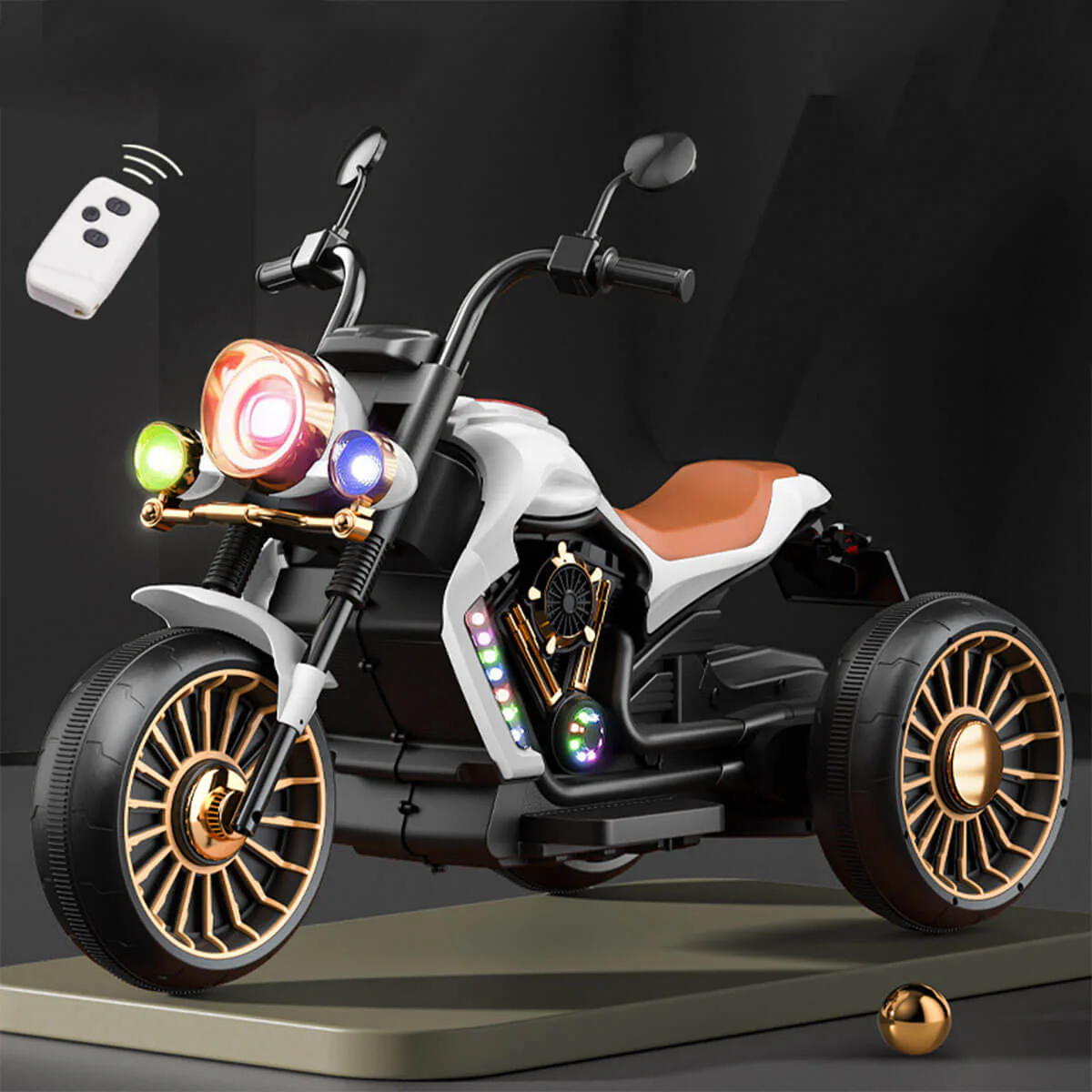 6V Kids Electric Motorcycle with Remote & Music 3 Wheels Car Dual Drive For Boys & Girls - Image 4
