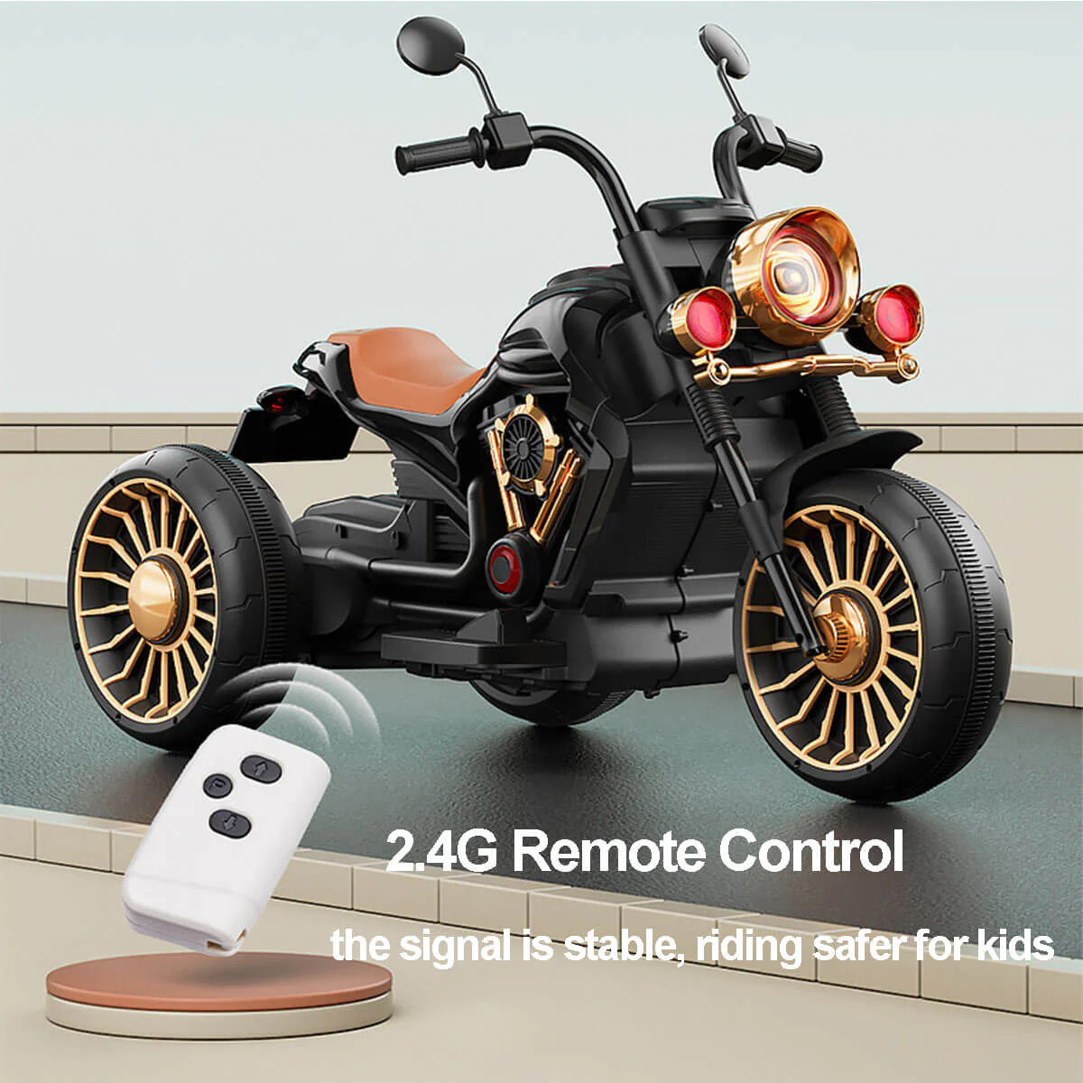 6V Kids Electric Motorcycle with Remote & Music 3 Wheels Car Dual Drive For Boys & Girls - Image 5
