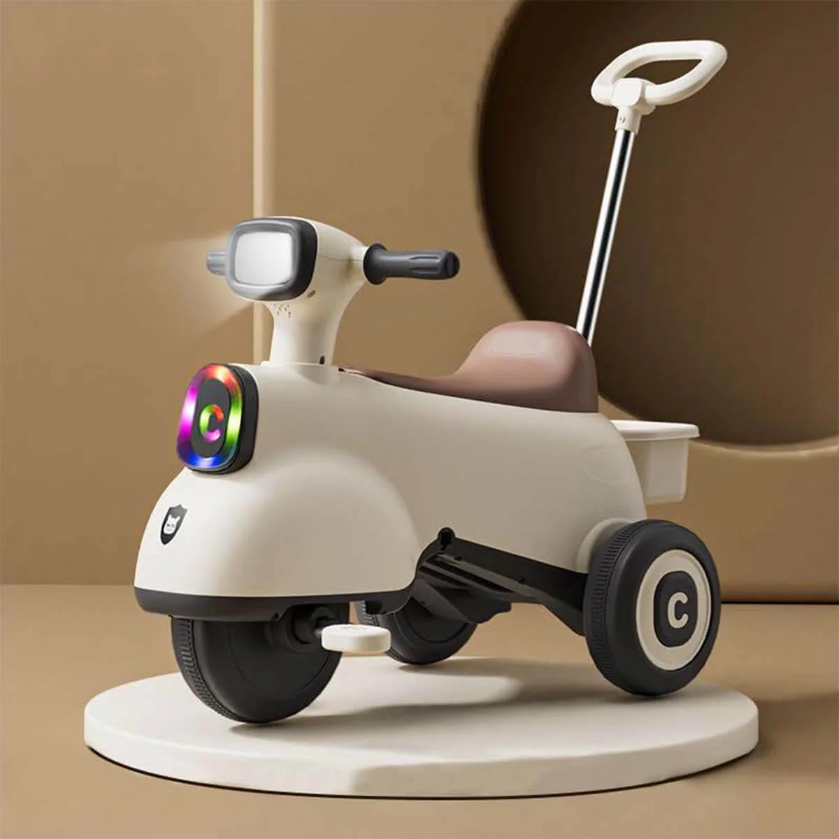 6V Kids Ride On Motorcycle 3-in-1 Electric Motorcycle with Push Handle Battery Powered Ride On Car - Image 10