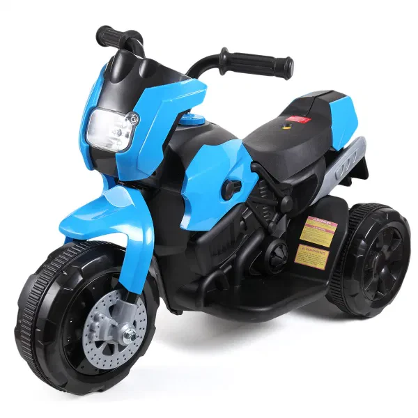 6V Kids Ride On Motorcycle with Headlights Battery-Powered 3-Wheel Bicycle Car - Image 3
