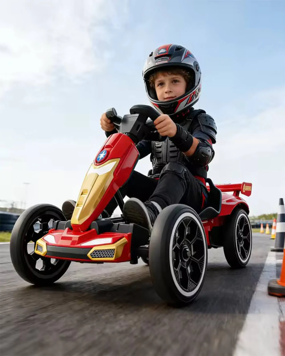 6V Spider Electric Go Kart Foldable Ride On Toy with LED Headlights and Safty Belt For Kids - Image 3